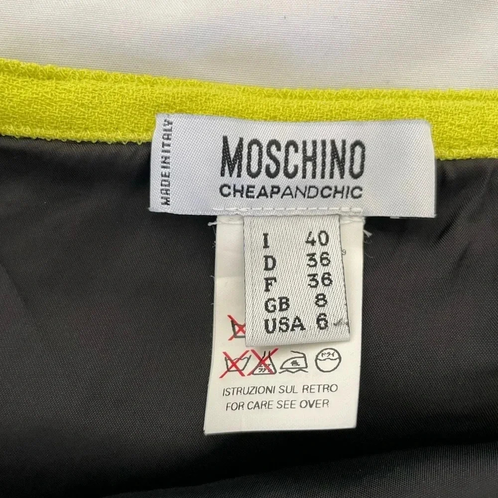Moschino Black Mini Skirt with Yellow and Pink Accents - Picture 2 of 9